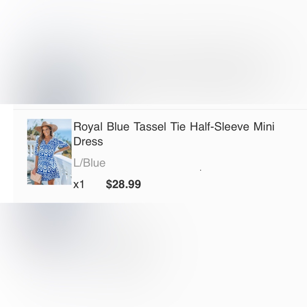 NWT! Cupshe Blue and White tassel mini dress